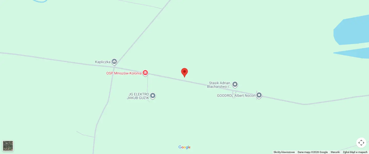 Podgląd lokalizacji warsztatu Touro Tech — Mniszów-Kolonia, 7 km od Proszowic